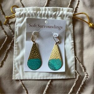 SOFT SURROUNDINGS Patina Dipped Teardrop Earrings NWT